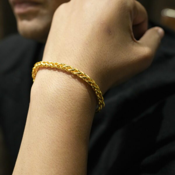 Imperial Byzantine Chain Bracelet – Gold Finish for Men 6mm