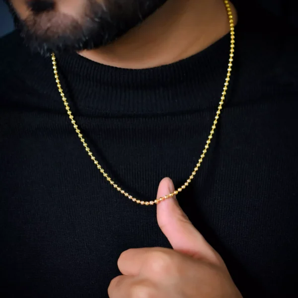 Aamolya Jewels (18k Gold plated )4 mm ball Chain lining Designed Fashion Chain For Men & Women