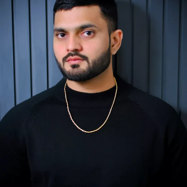 Aamolya Jewels (18k Gold plated) Rope Rassi & Munna Bhai Round Designed Chain For Men & Boys