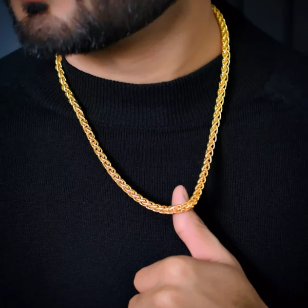 Aamolya Jewels 18k Gold plated Fashion Designed Chain For Men & Boys