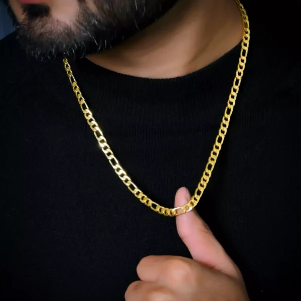 Aamolya Jewels (18k Gold plated) Sachin Fashion Designed Chain For Men & Boys