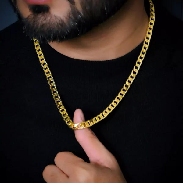 Aamolya jewels Sehwag Latest Pure Stainless Steel Gold Chain For Men & Boys