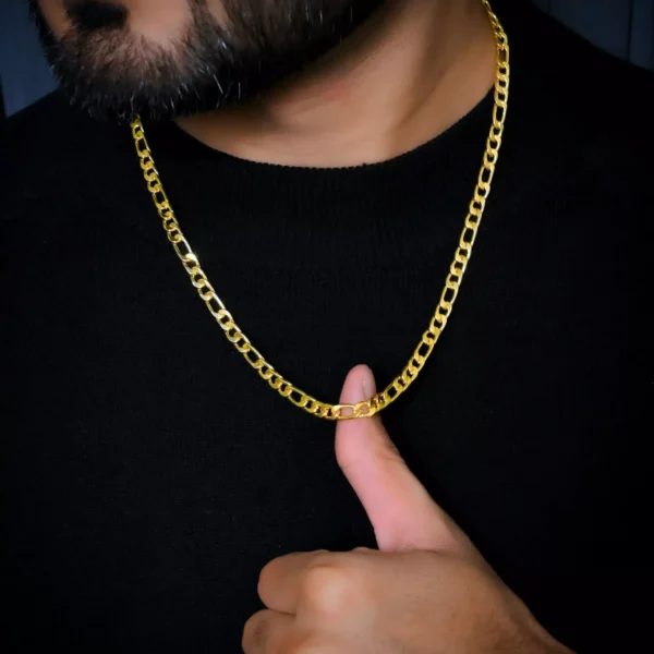 Aamolya Latest Pure Stainless Steel Long Gold Necklace Sachin Chain For Men Boys Boy Friend Husband Gents Male