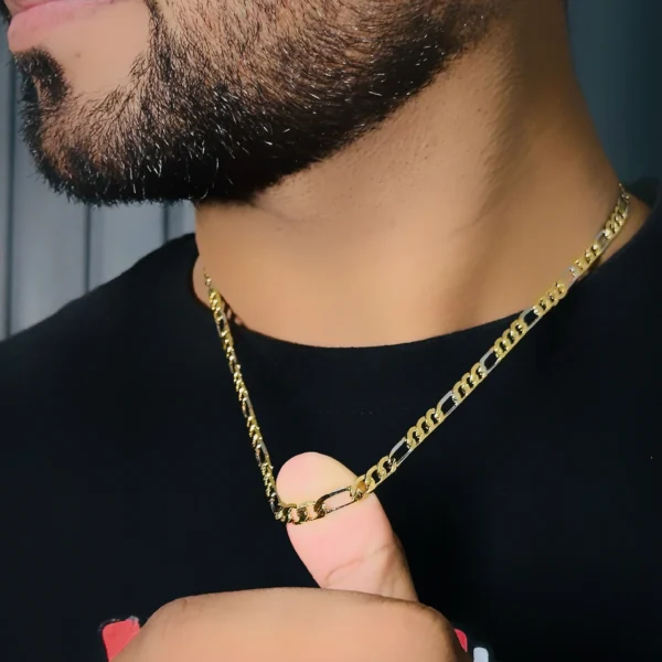 Aamolya Jewels (18 k Gold-Silver Plated) Sachin Double tone Design Unisex Popular Chain For Boys & Girls